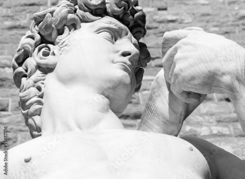 Obraz na płótnie canvas Tułów dawnego posągu wyrzeźbionego przez Michała Anioła, florence