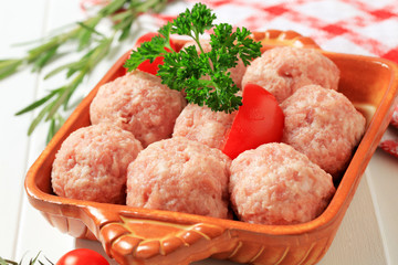 Wall Mural - Raw meatballs