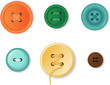 Set of realistic clothing buttons