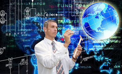 Wall Mural - energy technology background.globalization