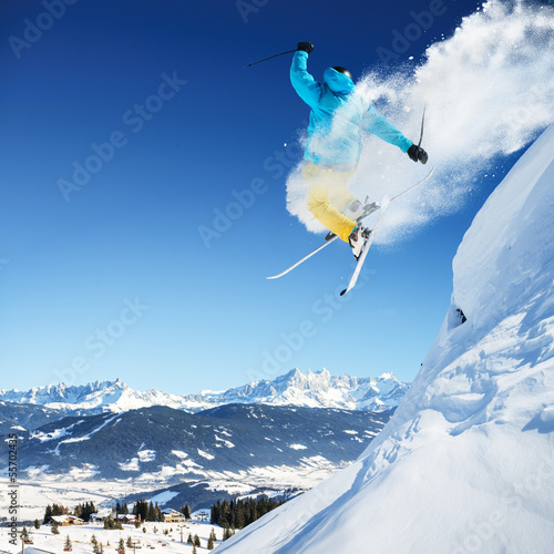 Foto-Kissen - Jumping skier (von dell)
