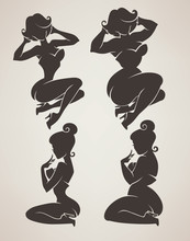 Fat And Slim Girls In Pin Up Style