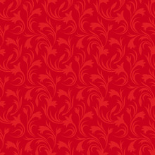 Seamless Red Floral Pattern. Vector Illustration.