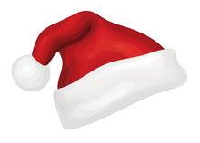 Vector Of Red Santa Claus Hat.