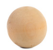 Wooden sphere isolated on a white background.