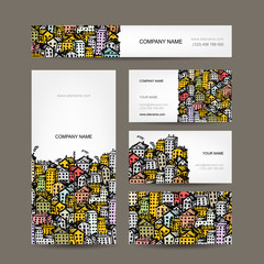 Poster - Business cards design, cityscape sketch