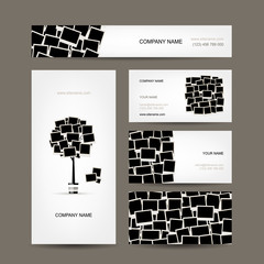 Wall Mural - Business cards design, photo frames