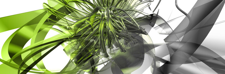 Naklejka panoramiczny 3d abstrakcja szary