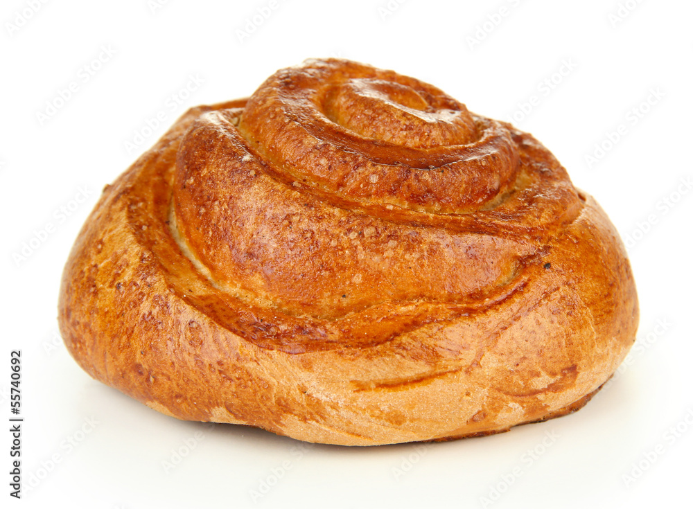 Tasty bun, isolated on white