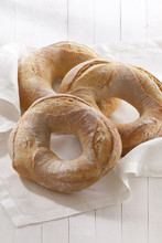 Bagels Bread On White