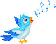 Cartoon Blue Bird Sing