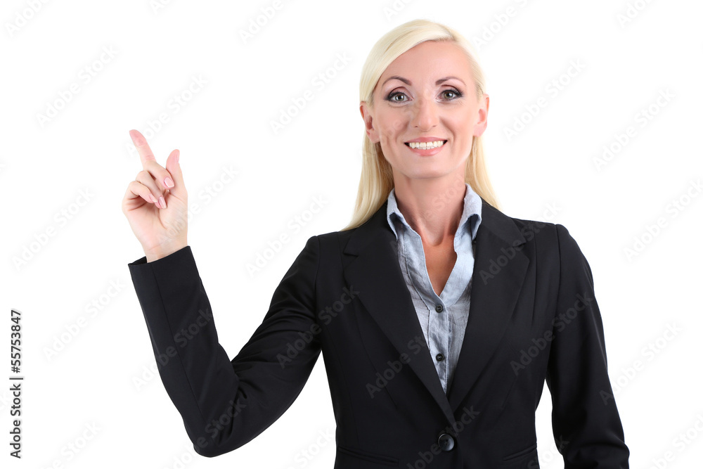 Business woman portrait isolated on white