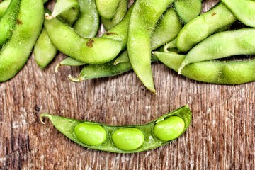 Canvas Print - Green fresh soybeans