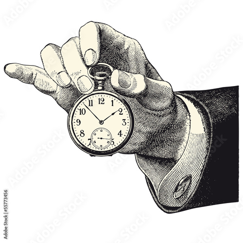 Fotomural Main d'homme tenant une montre