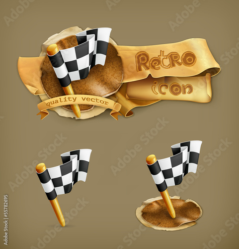 Checkered flag, vector icon