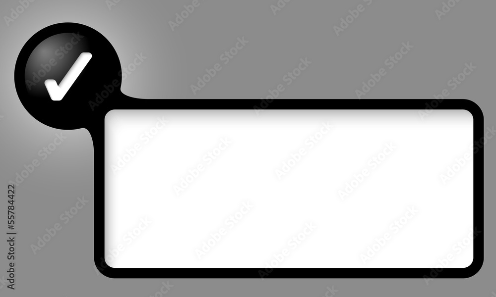 black vector text frame with check box - obrazy, fototapety, plakaty 