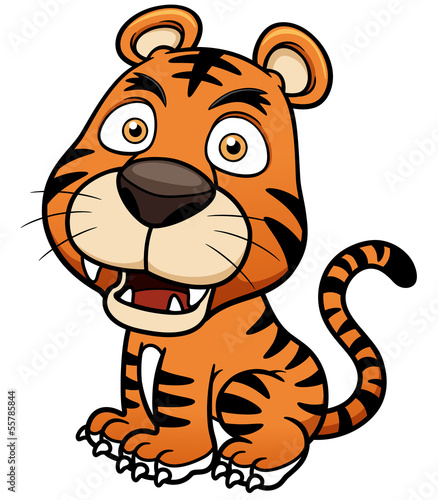 Tapeta ścienna na wymiar Vector illustration of Tiger cartoon
