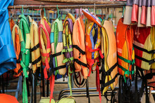 Old Colorful Life Jackets For Rent.