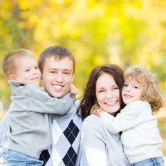 Poster - Happy family in autumn park