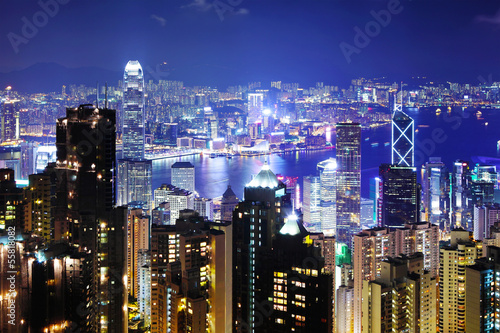 Naklejka samoprzylepna Hongkong panoramę miasta