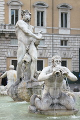 Canvas Print - Moor fountain in Navona Square of Rome, Italy