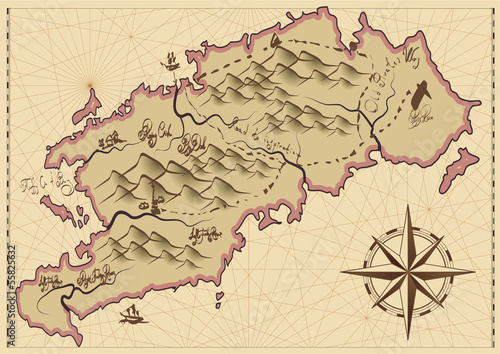 Obraz na płótnie canvas dwuczęściowy "dyptyk" Vintage mapa. 