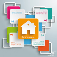 Wall Mural - Colorful Rectangles Squares Cross House