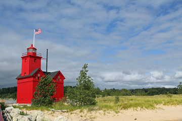 Wall Mural - Big Red Lighthouse in Holland Michigan