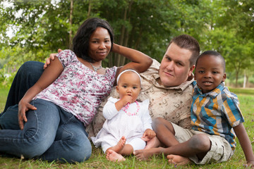 Wall Mural - Multicultural happy family