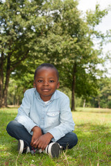 Wall Mural - African boy in the nature