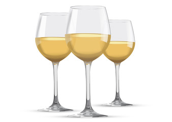 Poster - Verres de vin blanc