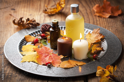 Foto-Vorhang - autumn spa and aromatherapy (von Olga Miltsova)