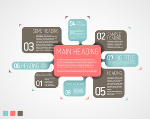 Naklejka na meble Vector retro diagram template with various descriptive bubbles