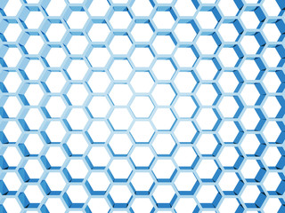 Blue honeycomb structure isolated on white