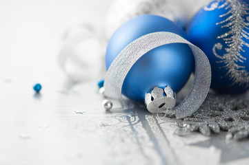 Wall Mural - blue and silver christmas decoration
