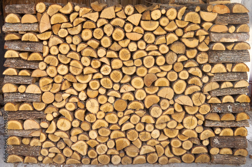 Fototapeta do kuchni Chopped wood Pile