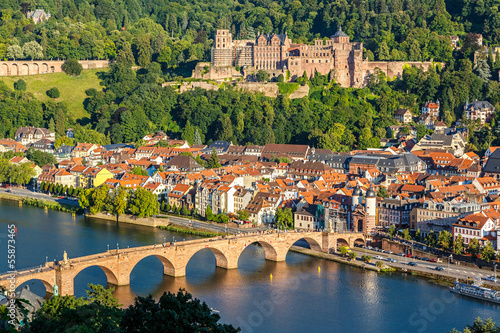 Naklejka na drzwi View on Heidelberg