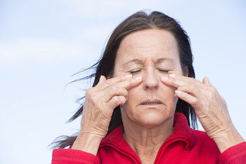 Wall Mural - Woman suffering painful headache