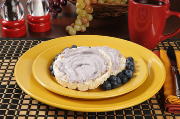 Poster - Blueberry cream cheese on rice cakes