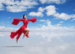 © rodjulian - Flying woman in red kimono
