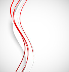 Wall Mural - Red and grey wavy lines