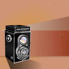 Poster - Abstract vector retro background with the old camera