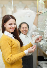 Sticker - Two women  chooses bridal accessories