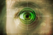 Modern man with cyber technology target military eye