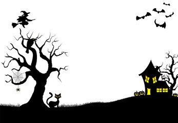 Wall Mural - halloween silhouette background