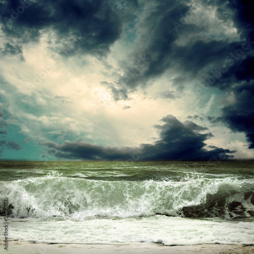 Obraz na płótnie canvas dwuczęściowy "dyptyk" Widok seascape burzy