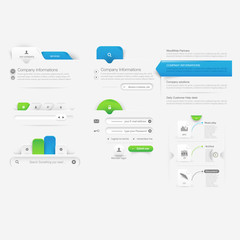Wall Mural - website template design menu navigation elements with icons
