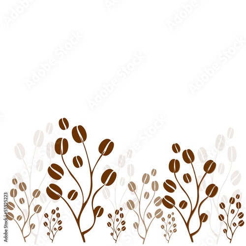 Fototapeta na wymiar vector coffee tree with coffee beans