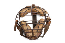 Vintage Baseball Catchers Mask Isolated On White