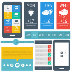 Wall Mural - ui flat design, web elements